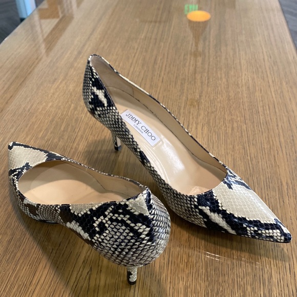 Jimmy Choo Snakeskin Print Heels - Picture 4 of 8